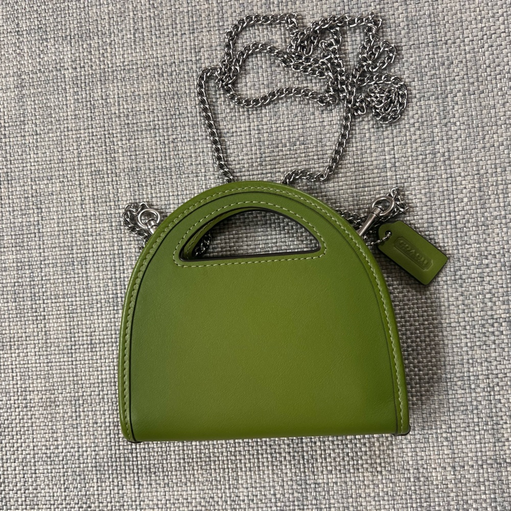 Coach Top Handle Card Case - Dark Lime